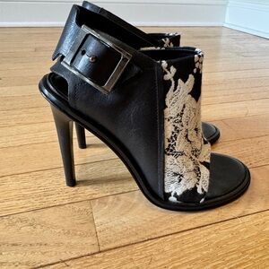 Tibi Black and White Heels with Slingback Design